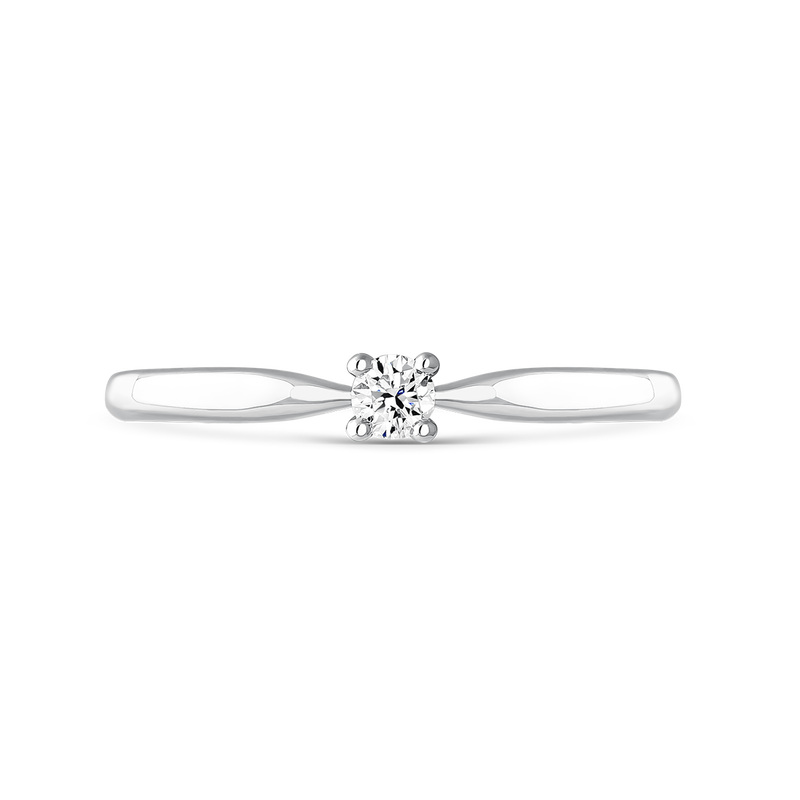 Anillo de compromiso de oro blanco 18kt con diamante de 0,09 quilates | Joyería Suarez