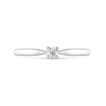 Anillo solitario de compromiso de oro blanco de 18kt con diamante de 0,09 quilates, SL12003-00D009_V