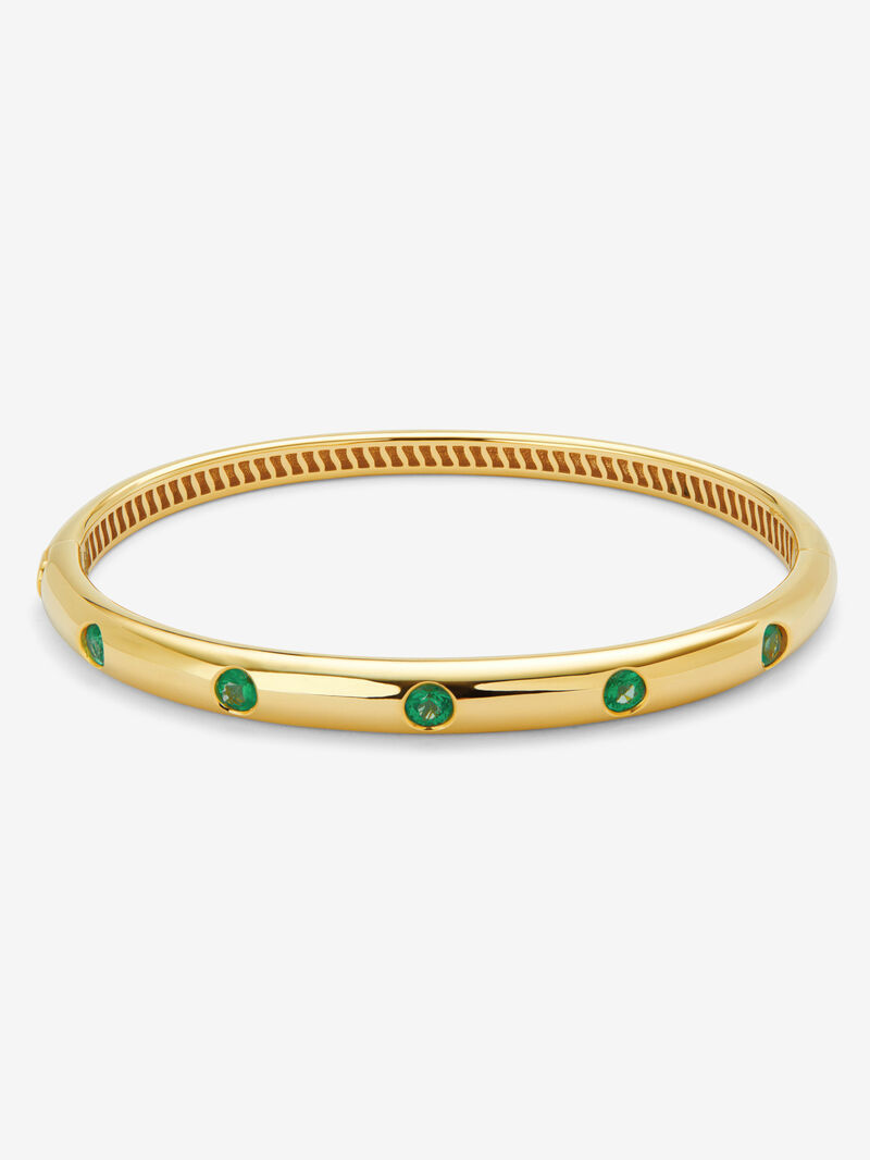18K yellow gold bracelet with 1.02 ct brilliant cut emeralds image number 0