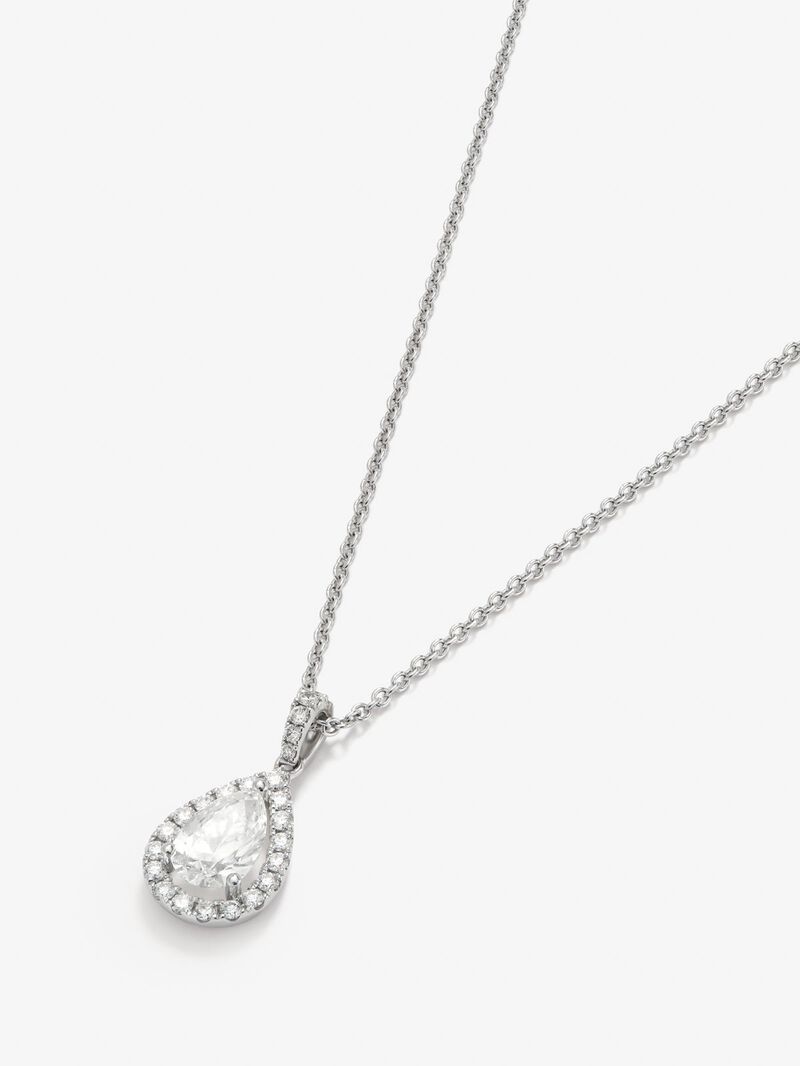 18K white gold pendant with white and bright white diamonds of 1.21 cts image number 2