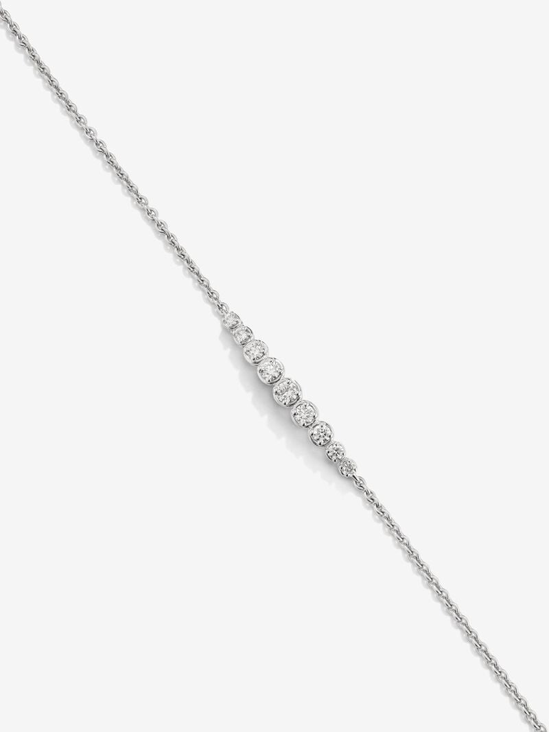 18K white gold bracelet with 9 brilliant-cut diamonds with a total of 0.29 cts image number 1