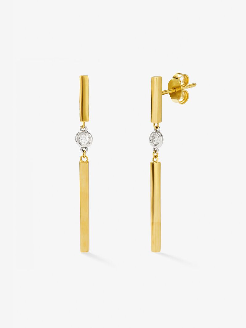 18K yellow gold earrings with 0.07 ct brilliant cut diamonds image number 0