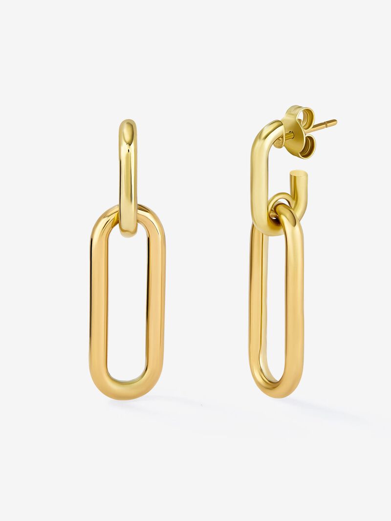 Medium-sized 18k yellow gold forza link earrings image number 0