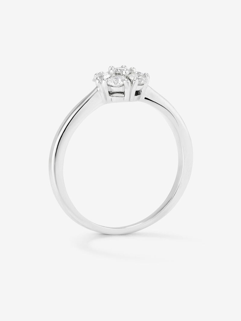 18K white gold ring with a border of 6 brilliant-cut diamonds with a total of 0.4 cts image number 3