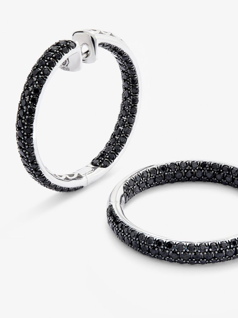 925 silver earrings with black spinels image number 1