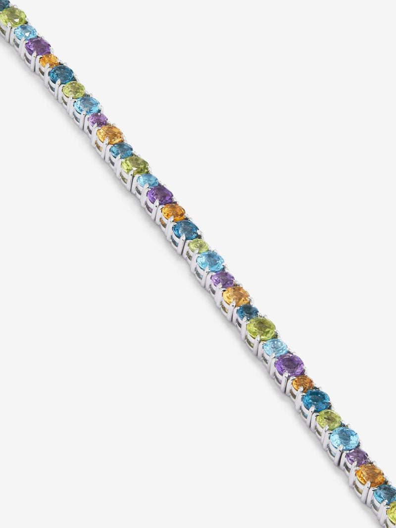 925 silver riviere bracelet with multicolored gems image number 1