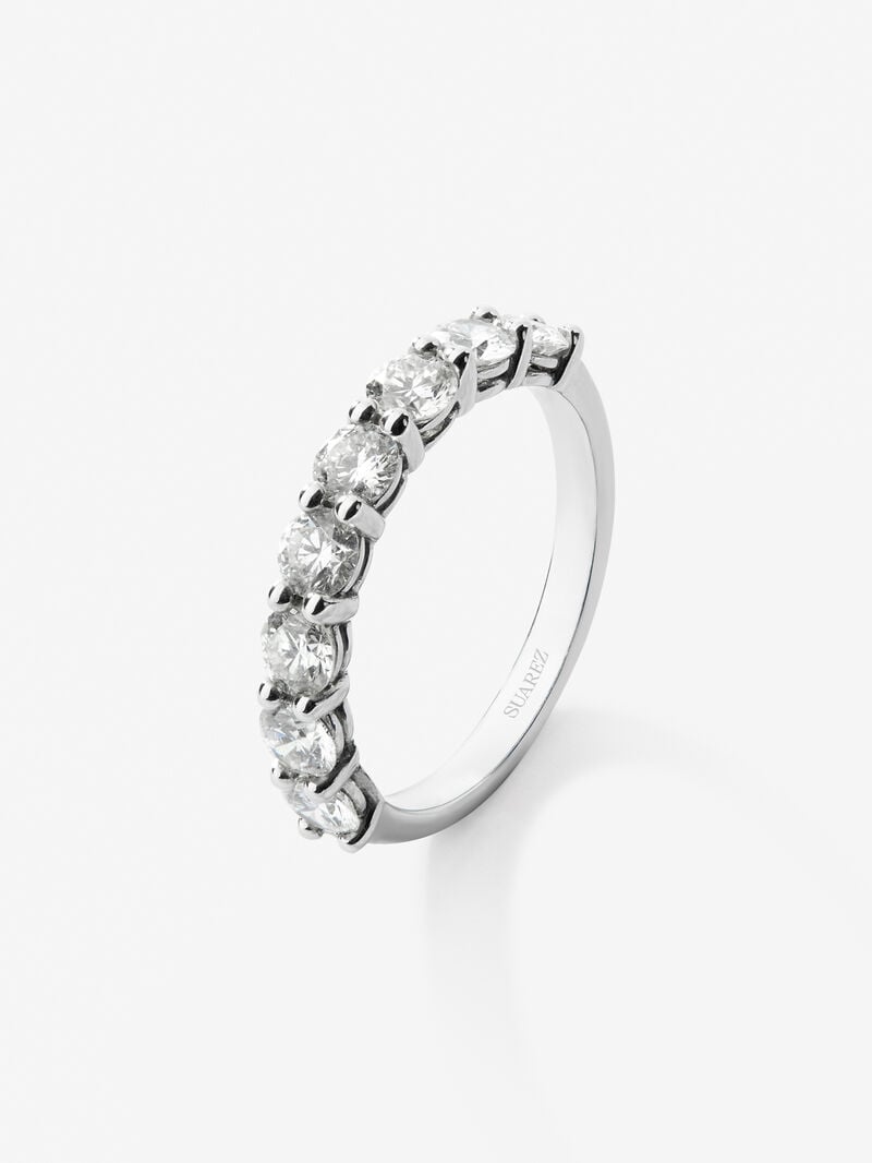 Half ring in 18K white gold with 8 brilliant-cut diamonds with a total of 1.16 cts image number 0