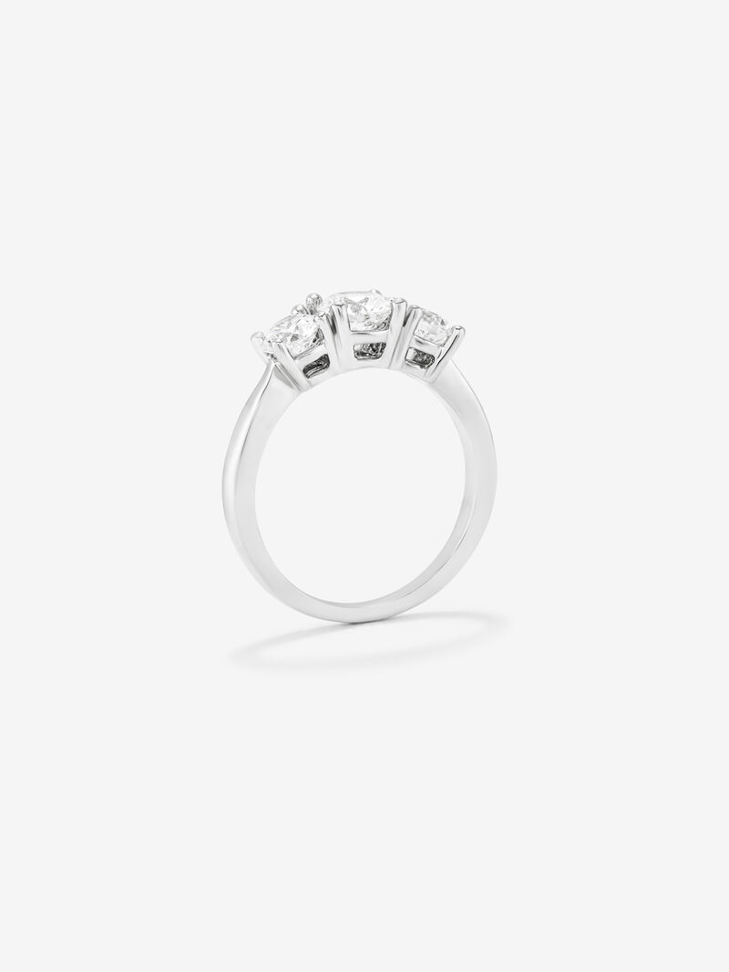 18K White Gold Tiego Ring with white 1.5 cts bright size diamonds image number 4