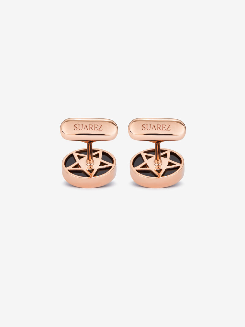 Rose Gold and Onyx Cufflinks image number 5
