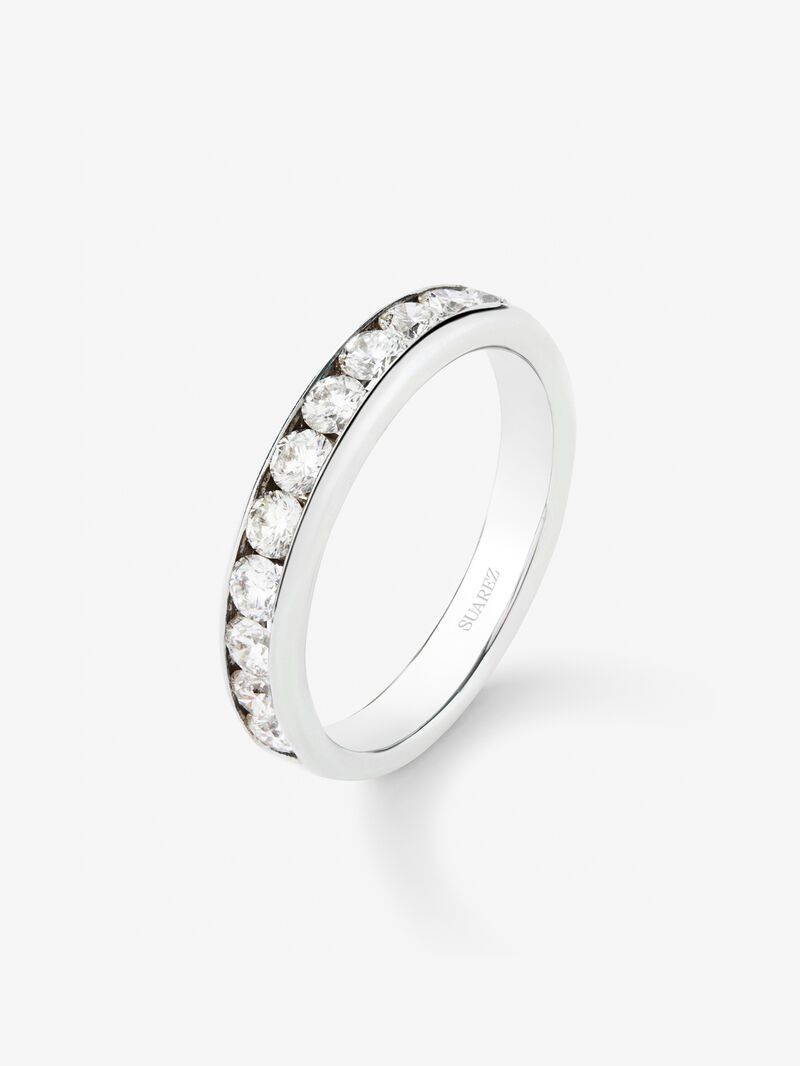 Entire 18K white gold alliance with 10 brilliant-cut diamonds with a total of 1 cts image number 0