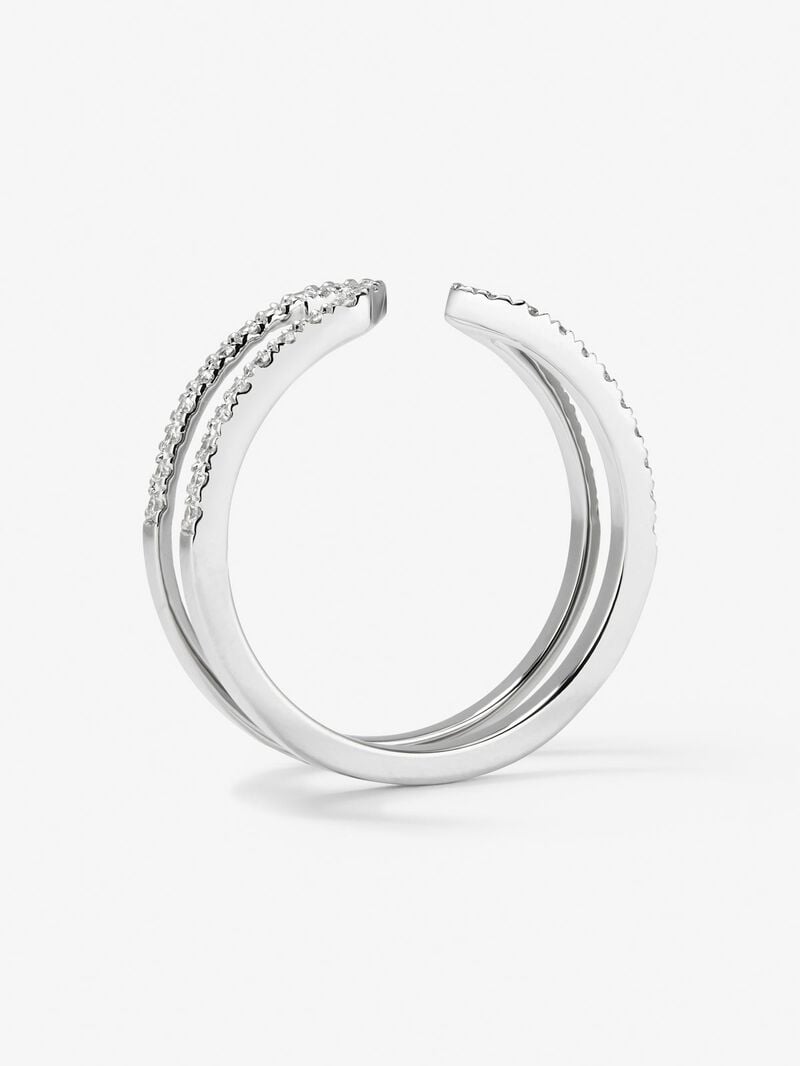 18K white gold ring with 40 brilliant-cut diamonds with a total of 0.32 cts image number 4