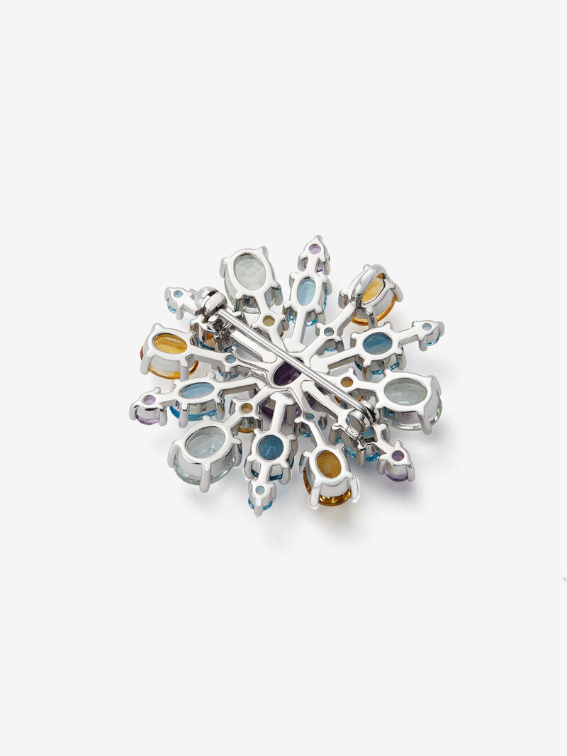 925 silver brooch with amethysts, topazes and citrine quartz image number 5