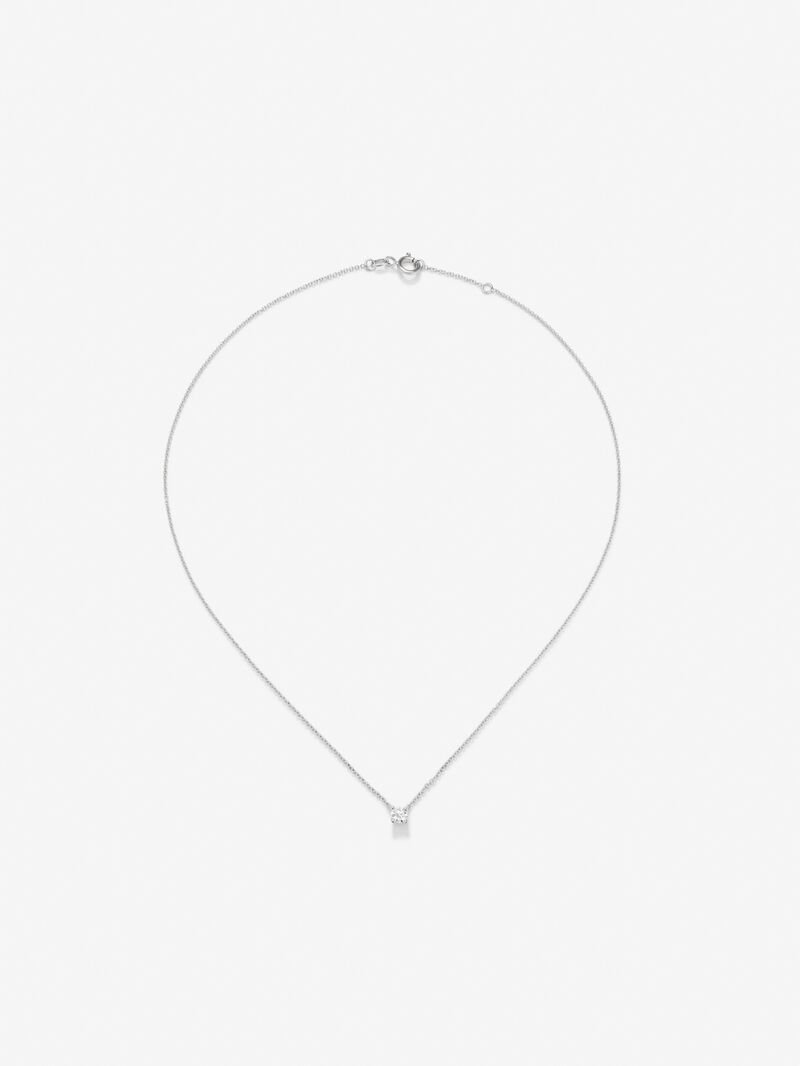 18K white gold pendant with 0.2 ct brilliant cut diamond image number 0