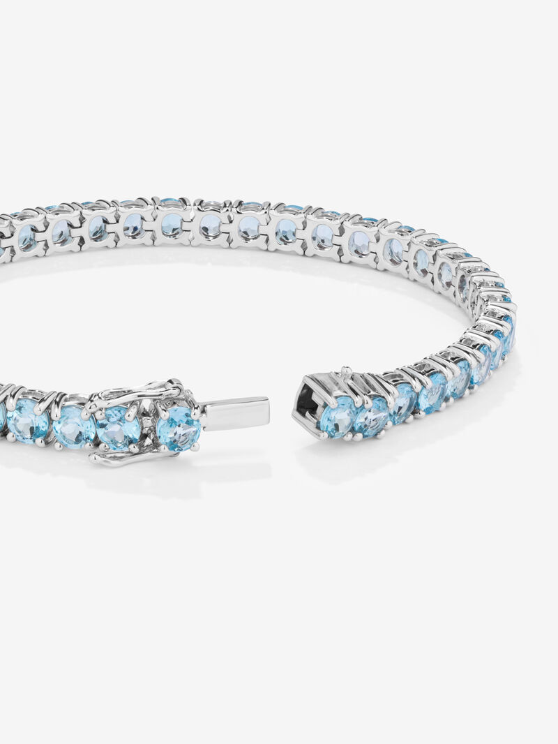 925 silver riviere bracelet with brilliant cut Swiss blue topazes with a total of 11.4 cts image number 3