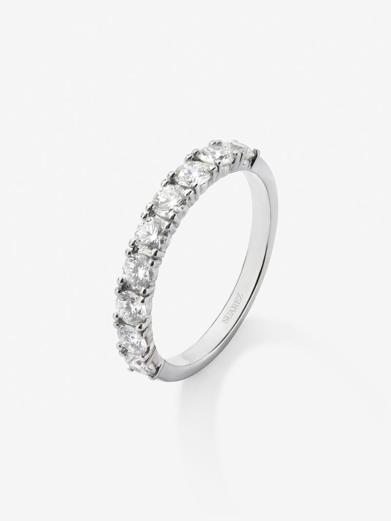 Half ring in 18K white gold with 9 brilliant-cut diamonds with a total of 0.91 cts image number 0