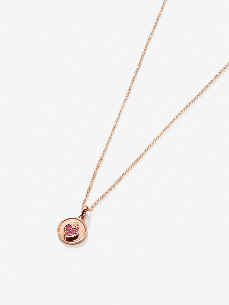 18kt rose gold pendant with sapphires image number 3