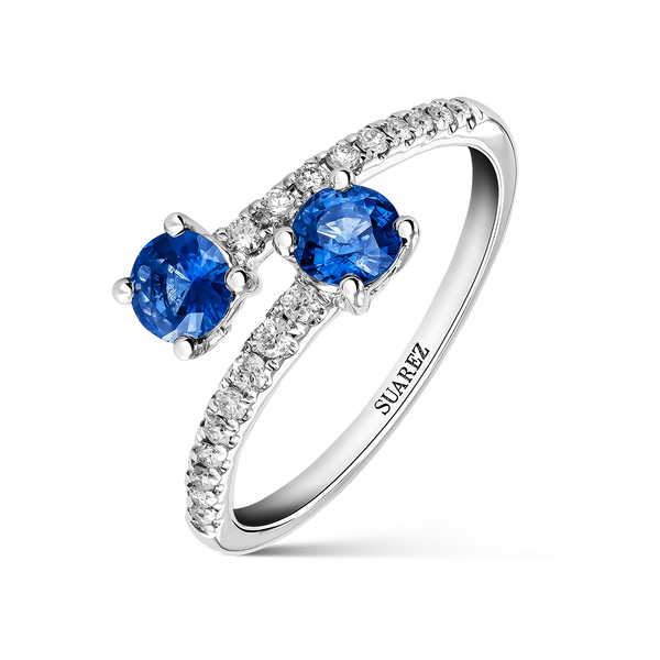 Big Three ring 0,94 carats blue sapphires, SO18002-Z/A034_V