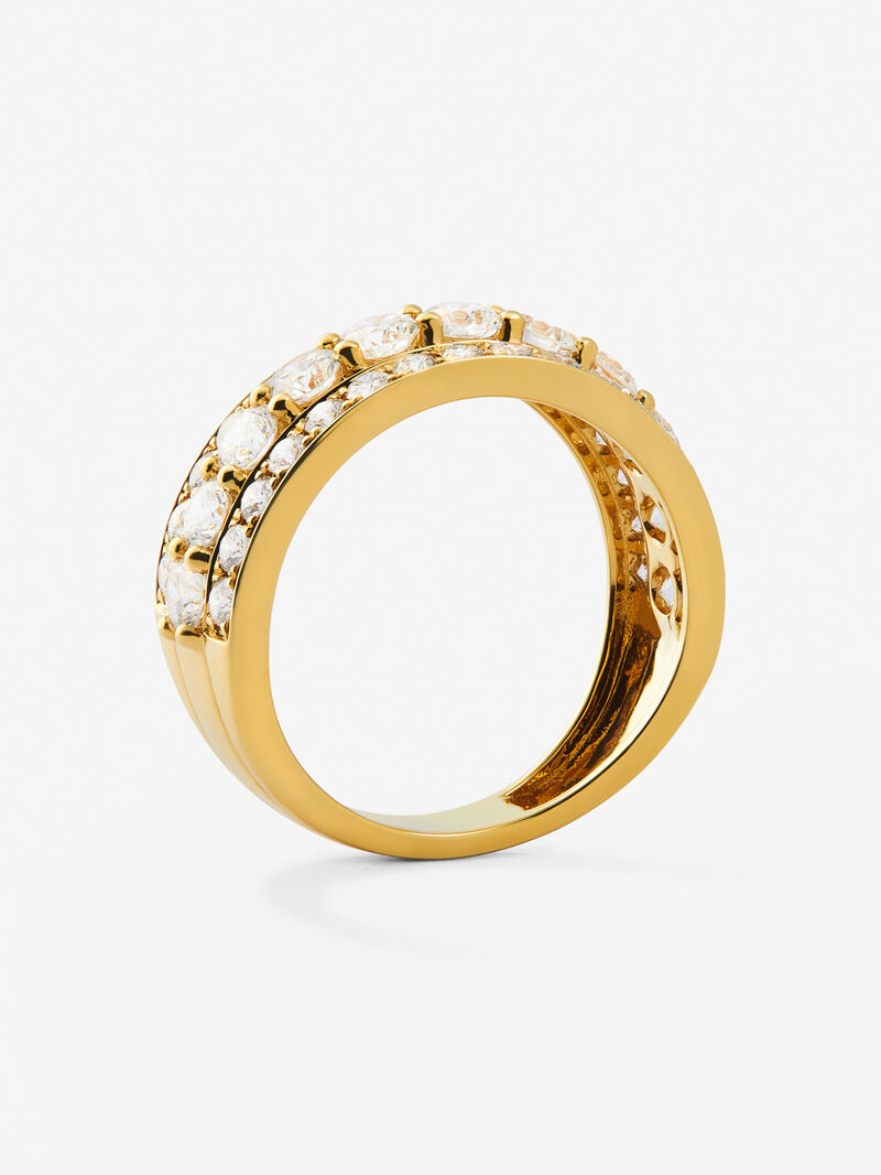 18K yellow gold ring with 22 brilliant-cut diamonds with a total of 2.08 cts image number 4