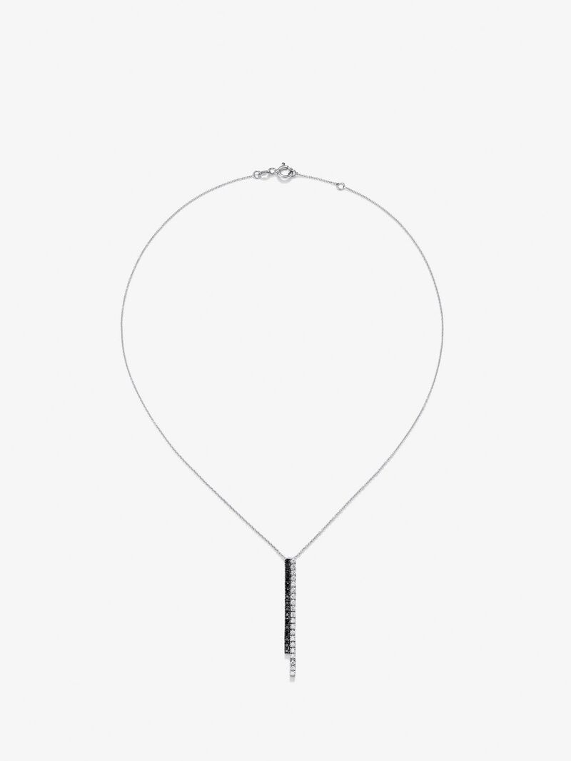 18K gold necklace with black diamond and white diamond image number 0