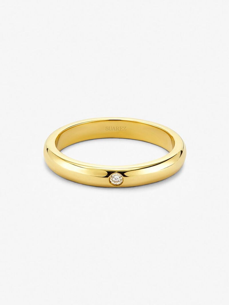 18K yellow gold alliance with 0.03 ct brilliant cut diamond image number 1