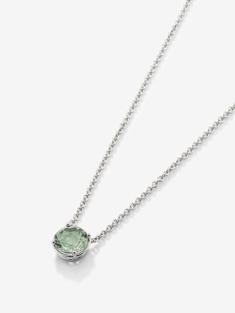 925 silver pendant with 2.1 ct brilliant cut green amethyst image number 2