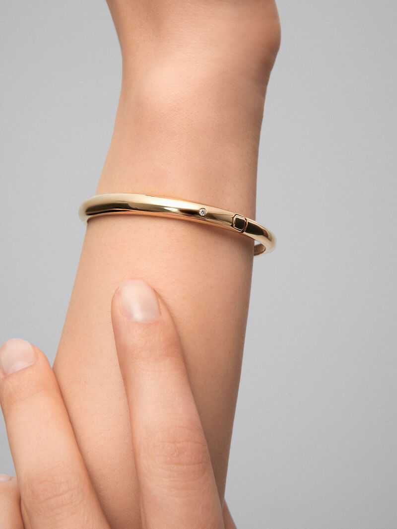 18K yellow gold bracelet with 0.02 ct brilliant cut diamond image number 3