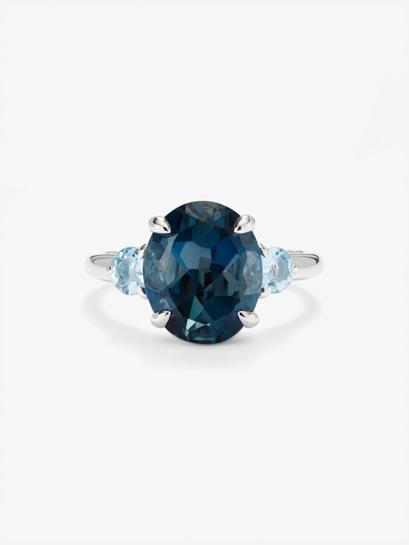 925 Silver Tiego Ring with London Blue Top image number 2