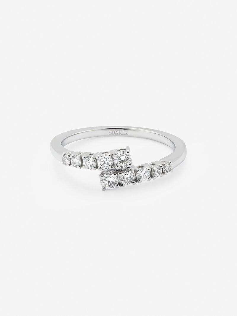 You and me ring in 18K white gold with 10 brilliant-cut diamonds with a total of 0.4 cts image number 2