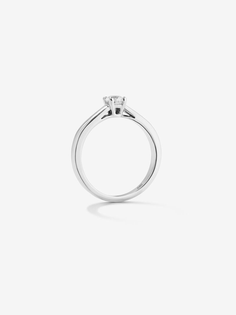 18K white gold solitaire ring with 0.2 ct brilliant cut diamond image number 4