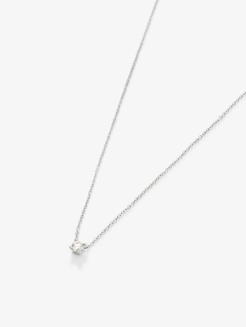 18K white gold chain pendant with solitary diamond image number 3