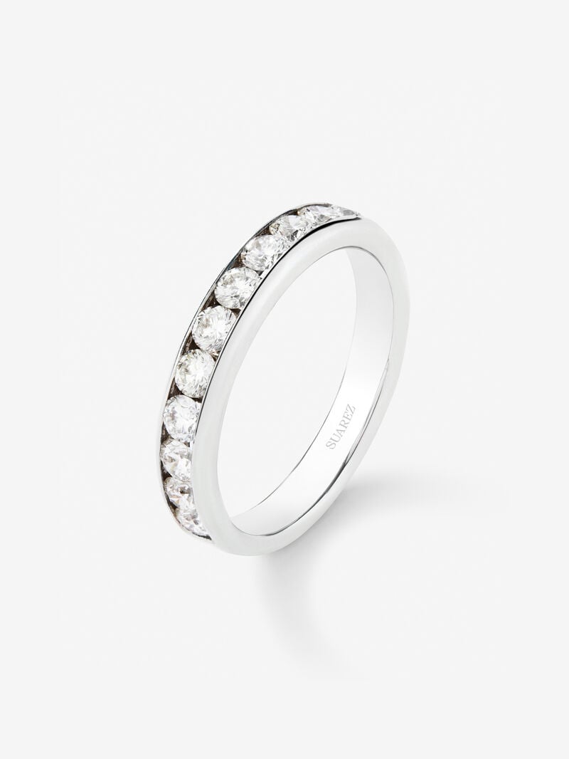 Entire 18K white gold alliance with 10 brilliant-cut diamonds with a total of 1 cts image number 0