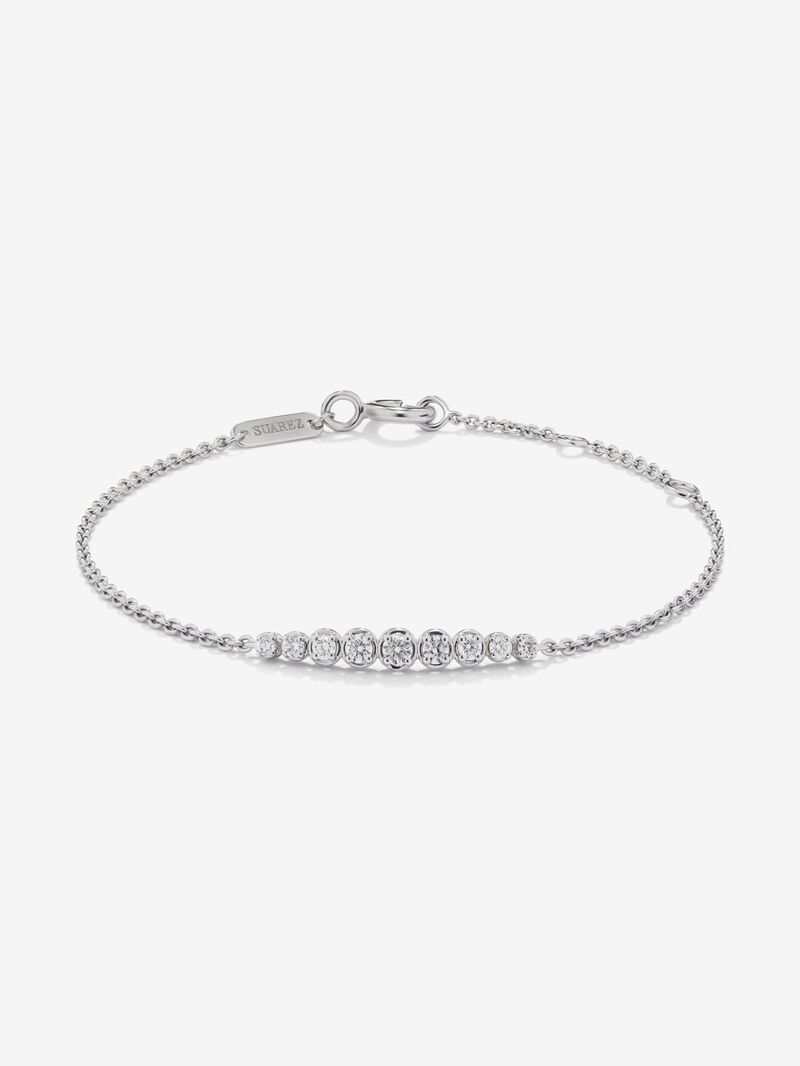 18K white gold diamond chain bracelet image number 0