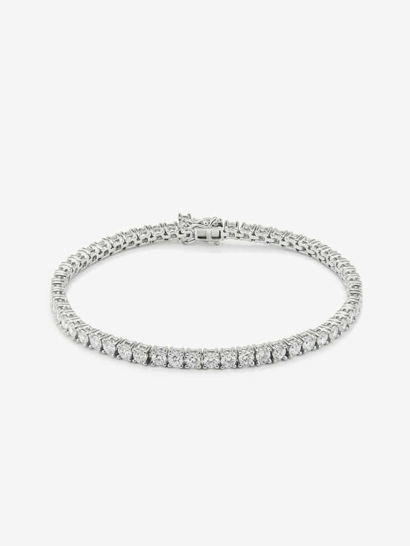 18K White Gold Diamond Riviere Bracelet image number 1