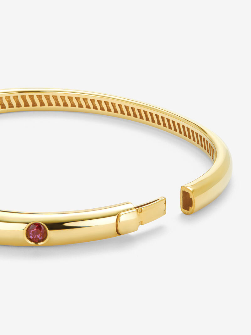 18K yellow gold bracelet with 1.2 ct brilliant cut rubies image number 4