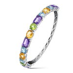 Rigid silver bracelet with multicolored stones, PU16003-AGMULT_V