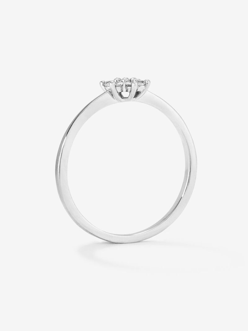 18K white gold ring with 7 brilliant-cut diamonds with a total of 0.14 cts and star shape image number 4