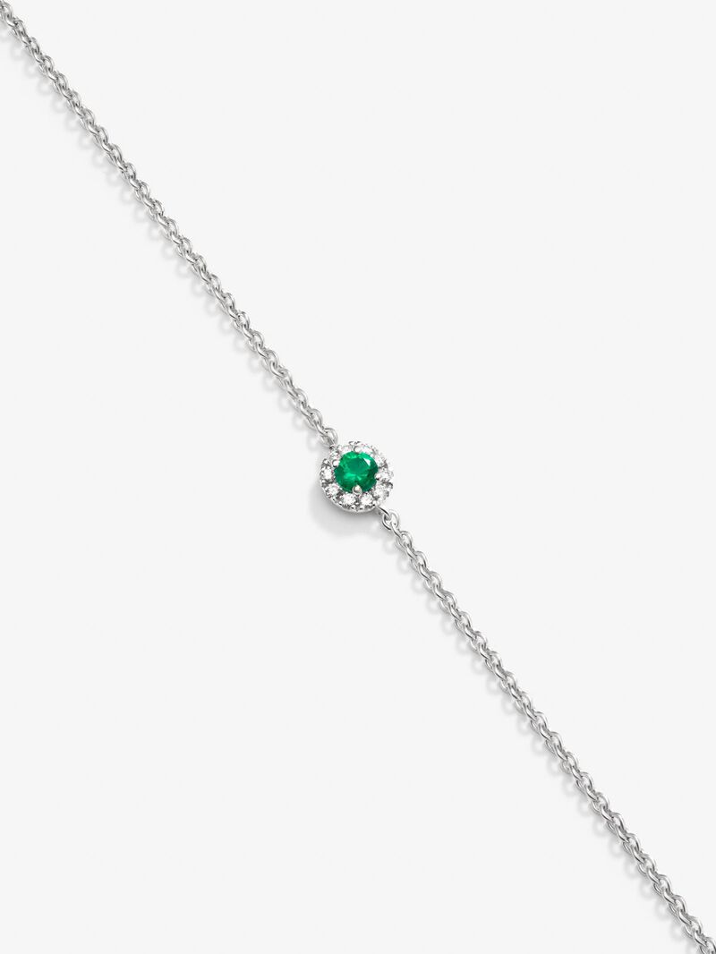 18K white gold bracelet with 0.1 ct brilliant-cut emerald and 0.05 ct brilliant-cut diamonds image number 4
