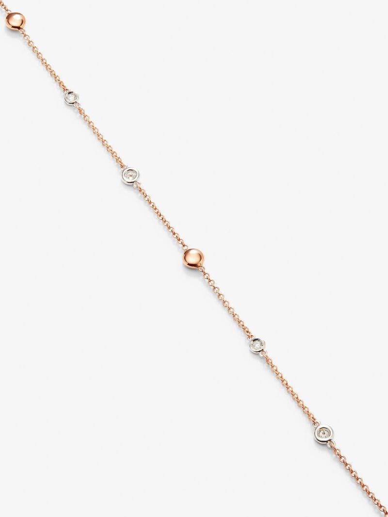 18K rose gold necklace with 12 brilliant-cut diamonds with a total of 0.38 cts image number 2