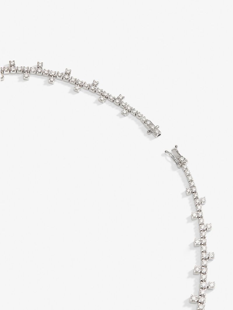 18K white gold necklace with 259 brilliant-cut diamonds with a total of 5.4 cts image number 2