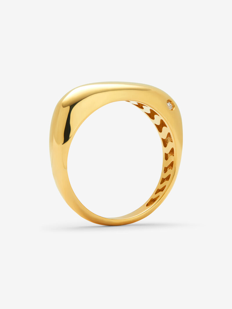 18K yellow gold ring with 0.01 ct brilliant cut diamond image number 4
