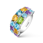Double silver ring with multicolored stones, SO16008-AGMULT_V