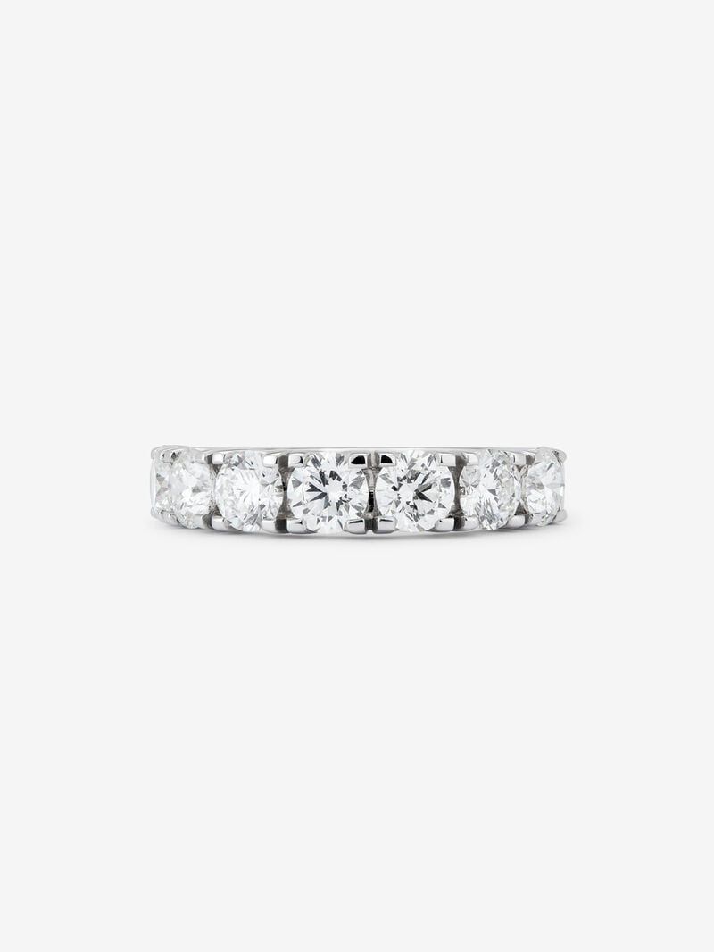 Half ring in 18K white gold with 7 brilliant-cut diamonds with a total of 1.77 cts image number 2
