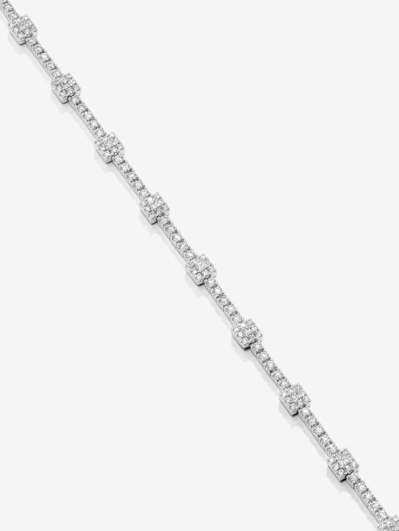 18kt white gold rivière bracelet with geometric motifs image number 1