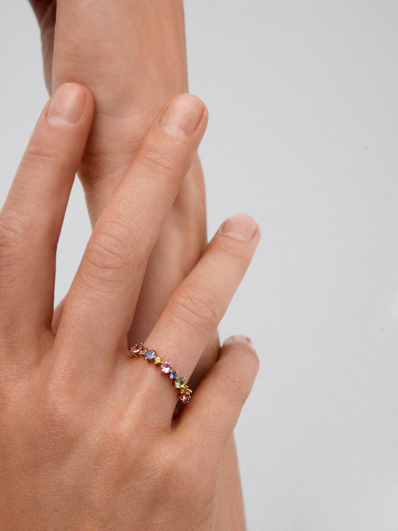 18K Rose Gold Ring with Multicolor Sapphire image number 3