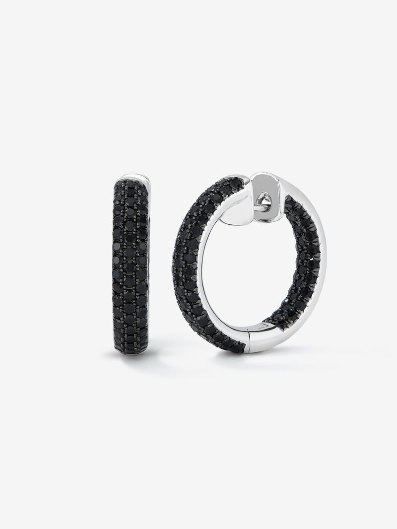 925 Silver hoop earrings with spinels image number 0