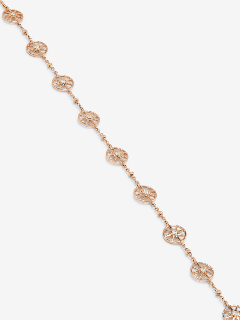 18K Rose Gold Chain Bracelet with Diamond Stars image number 2