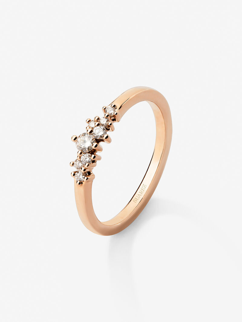 18K rose gold ring with 8 brilliant-cut diamonds with a total of 0.1 cts image number 0