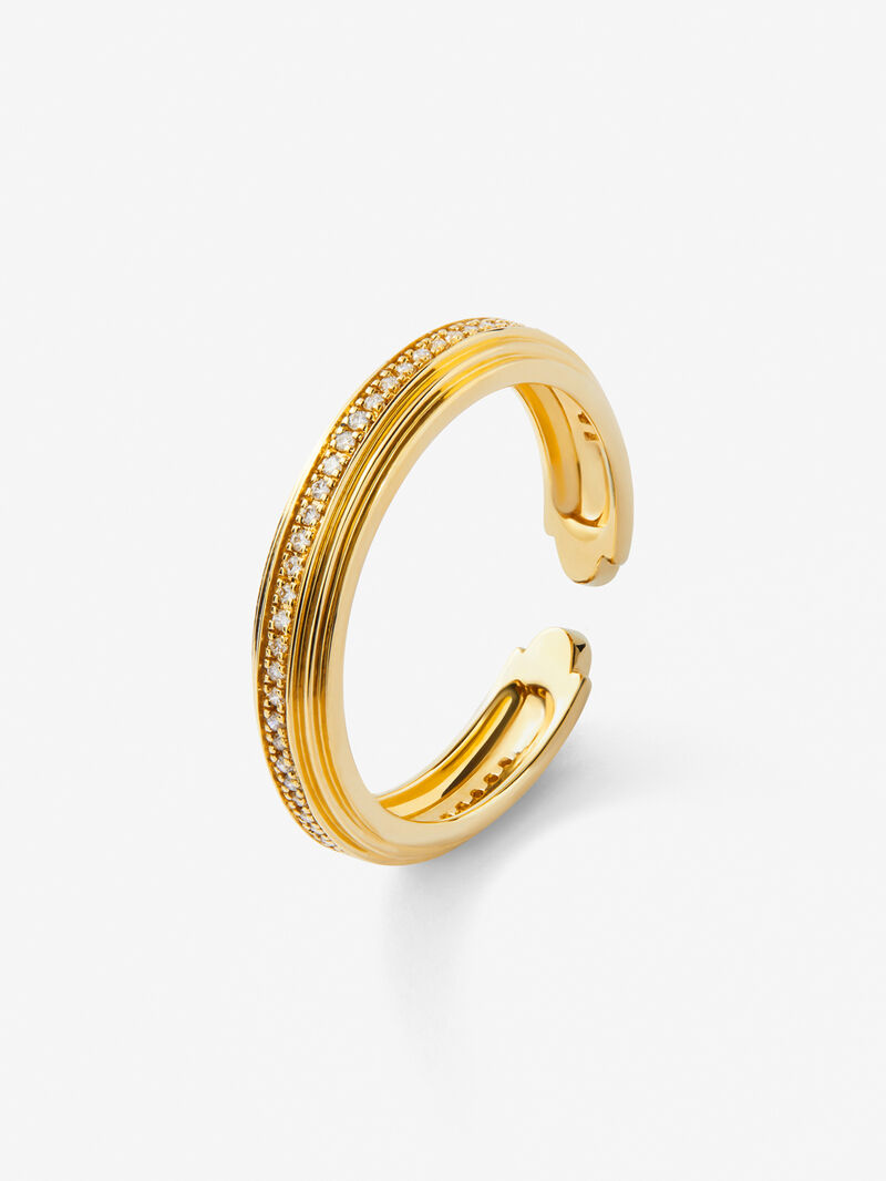 18K yellow gold ring with 50 brilliant-cut diamonds with a total of 0.15 cts image number 0