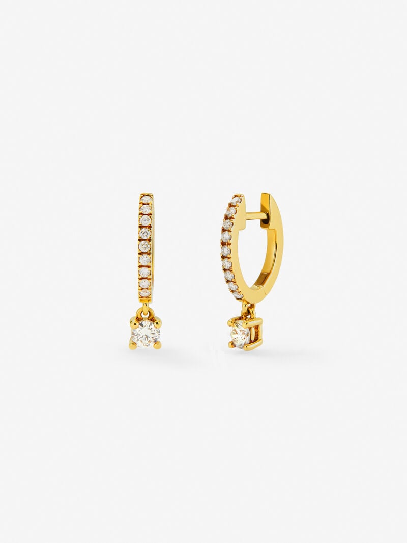18K yellow gold earrings with 22 brilliant-cut diamonds with a total of 0.41 cts image number 0