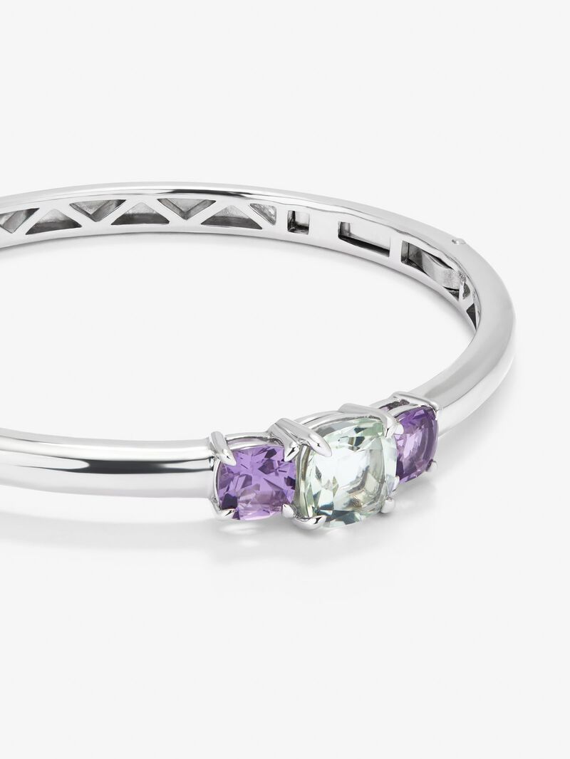 Utopian Rigid Silver Bracelet with Amethyst image number 2